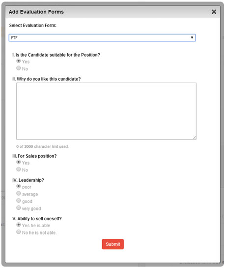 applicant assessment form