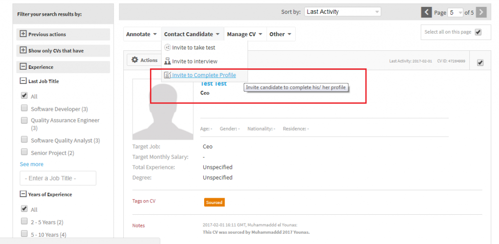 Talentera Applicant Tracking System